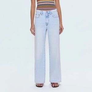 Pistola Denim Hendrix High Rise Baggy Jean Light Wash Waterfall Wide Leg 27 / 28